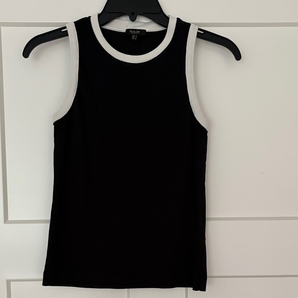 Black and White Sleeveless Top